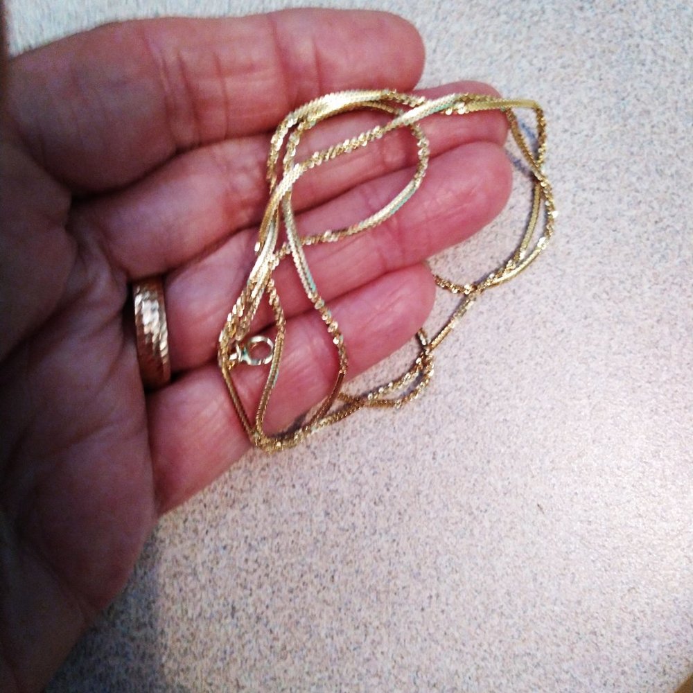 24" Sparkle-Box Chain Combination 14K over Sterling Silver Chain